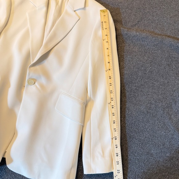 Theory Brixmill Admiral Crepe sz 6 White Single Button Blazer Jacket Suit Coat - Picture 8 of 8